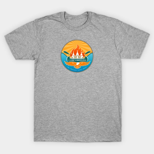 Camp Chippewa Wednesday Addams Inspired Eagle and Canoe Fan Logo T-Shirt by Kraken Sky X TEEPUBLIC